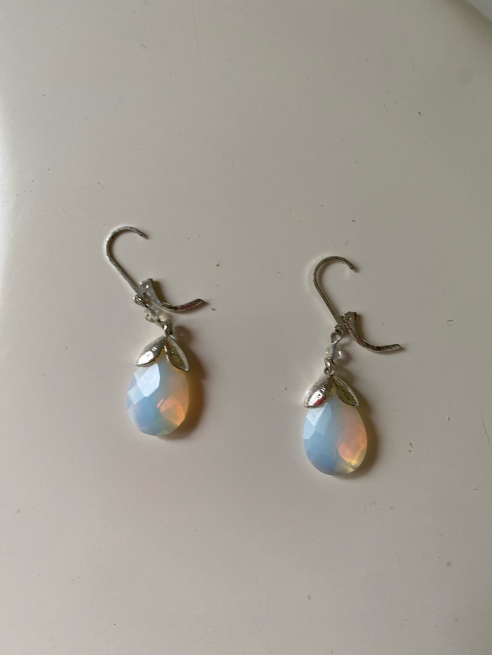 Opalescent Teardrop Dangle Earrings